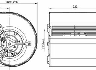 D3G160-BF60-01 — Moto-turbine centrifuge double ouïe ebm-papst, Ø160 mm, technologie EC (GreenTech) — ebm-papst