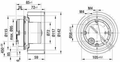 G3G140-AW21-12 — Ventilateur centrifuge pales incurvées vers l'avant (ouïe simple) ebm-papst, Ø140 mm, technologie EC (GreenTech) — ebm-papst