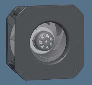 K3G220-RD21-03 — Moto-turbine centrifuge double ouïe ebm-papst, Ø220 mm, technologie EC (GreenTech) — ebm-papst