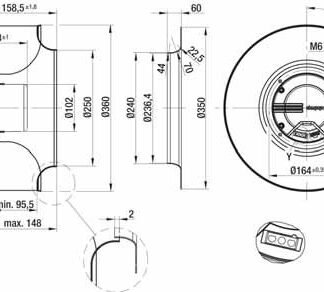 K3G355-AM14-61 — Moto-turbine centrifuge double ouïe ebm-papst, Ø355 mm, technologie EC (GreenTech) — ebm-papst