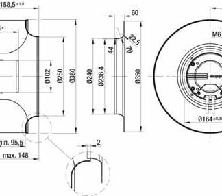 K3G355-AM36-82 — Moto-turbine centrifuge double ouïe ebm-papst, Ø355 mm, technologie EC (GreenTech) — ebm-papst