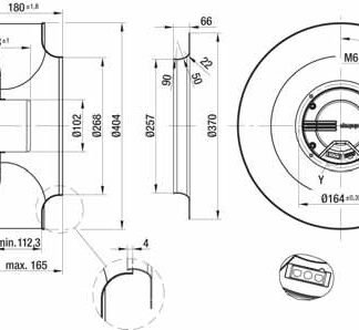 K3G400-AC30-61 — Moto-turbine centrifuge double ouïe ebm-papst, Ø400 mm, technologie EC (GreenTech) — ebm-papst