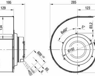 R3G180-AA23-81 — Ventilateur centrifuge pales incurvées vers l'arrière ebm-papst, Ø180 mm, technologie EC (GreenTech) — ebm-papst