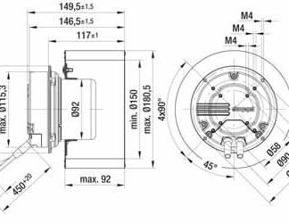 R3G180-AU73-01 — Ventilateur centrifuge pales incurvées vers l'arrière ebm-papst, Ø180 mm, technologie EC (GreenTech) — ebm-papst
