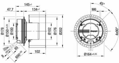 R3G200-AL29-71 — Ventilateur centrifuge pales incurvées vers l'arrière ebm-papst, Ø200 mm, technologie EC (GreenTech) — ebm-papst
