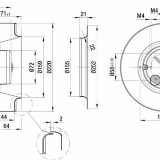 R3G220-AD17-02 — Ventilateur centrifuge pales incurvées vers l'arrière ebm-papst, Ø220 mm, technologie EC (GreenTech) — ebm-papst