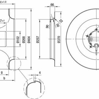R3G400-AC13-30 — Ventilateur centrifuge pales incurvées vers l'arrière ebm-papst, Ø400 mm, technologie EC (GreenTech) — ebm-papst