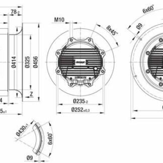 R3G400-AR04-03 — Ventilateur centrifuge pales incurvées vers l'arrière ebm-papst, Ø400 mm, technologie EC (GreenTech) — ebm-papst