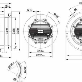 R3G450-AR03-03 — Ventilateur centrifuge pales incurvées vers l'arrière ebm-papst, Ø450 mm, technologie EC (GreenTech) — ebm-papst
