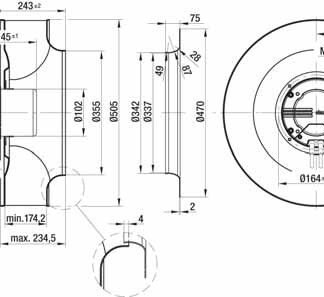 R3G500-AR34-71 — Ventilateur centrifuge pales incurvées vers l'arrière ebm-papst, Ø500 mm, technologie EC (GreenTech) — ebm-papst