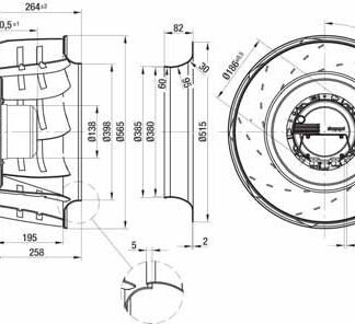 R3G560-AK32-11 — Ventilateur centrifuge pales incurvées vers l'arrière ebm-papst, Ø560 mm, technologie EC (GreenTech) — ebm-papst