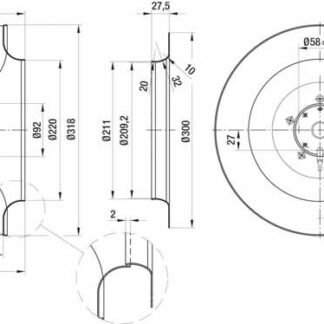 R4D310-AR18-01 — Ventilateur centrifuge pales incurvées vers l'arrière ebm-papst, Ø310 mm, technologie AC triphasé — ebm-papst