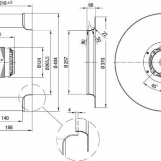 R4E400-AN09-06 — Ventilateur centrifuge pales incurvées vers l'arrière ebm-papst, Ø400 mm, technologie AC monophasé — ebm-papst
