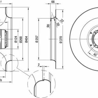 R4E400-AP17-06 — Ventilateur centrifuge pales incurvées vers l'arrière ebm-papst, Ø400 mm, technologie AC monophasé — ebm-papst