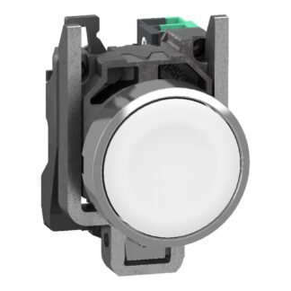 XB4BA115 — METAL PB WHITE FLUSH 1 NO PUSH-I — Schneider Electric