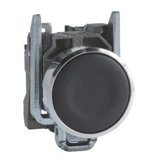 XB4BA22 — BLACK MOMENTARY PB W/1 N/C CONTA — Schneider Electric