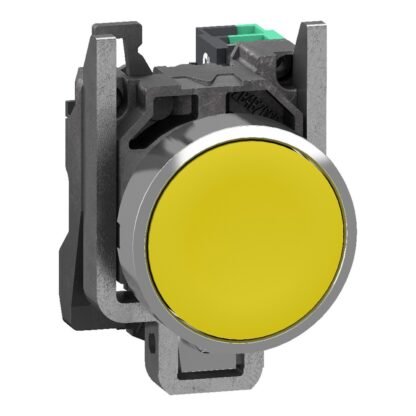 XB4BA515 — METAL PB YELLOW FLUSH 1 NO PUSH- — Schneider Electric