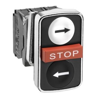 XB4BA711237 — MTL FLUSH 3 BTN COMPLETE STOP WH — Schneider Electric