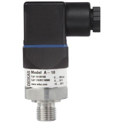 WIKA-N2-A-10-05-010V-DIN-10 — Transmetteur de pression industriel WIKA A-10, 0 à 10 bar, sortie 0-10 V, connecteur DIN
