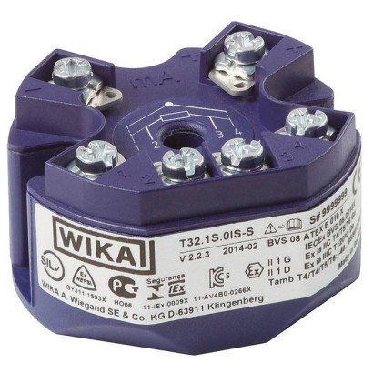 WIKA-T32-XS-07-TYPE-K-0-400-C — Transmetteur de température numérique HART WIKA T32.xS, Type K 0-400°C