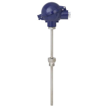 WIKA-N2-TR10-C-09-010V-DIN-400 — Sonde à résistance filetée Pt100 WIKA TR10-C, 0 à 400 mm, sortie 0-10 V, connecteur DIN